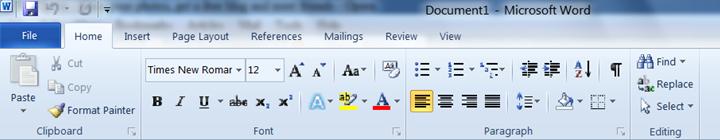 Word 2010 Environment (File Button (Tab), Ribbon, and Quick Access Toolbar)
